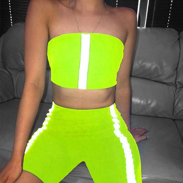 two piece shorts set women tracksuit sportswear reflective striped strapless crop and shorts suit summer casual outfits, Gray
two piece shorts set women tracksuit sportswear reflective striped strapless crop and shorts suit summer casual outfits, Gray