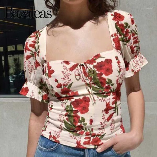bazaleas vintage square collar women blouse holiday shirt red floral print short sleeve blusas mujer de moda 20201, White
bazaleas vintage square collar women blouse holiday shirt red floral print short sleeve blusas mujer de moda 20201, White