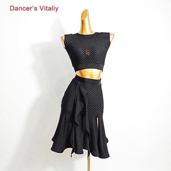latin dance female high-end sleeveless shirt performance clothes new elegant or skirt profession competitio clothing1, Black;red
latin dance female high-end sleeveless shirt performance clothes new elegant or skirt profession competitio clothing1, Black;red