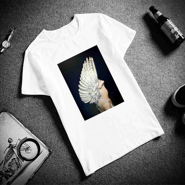 fashion short sleeve tshirt wings feather surreal artwork printed 100% cotton tees casual o neck t-shirt tshirt bbyhih lg2010, White
fashion short sleeve tshirt wings feather surreal artwork printed 100% cotton tees casual o neck t-shirt tshirt bbyhih lg2010, White