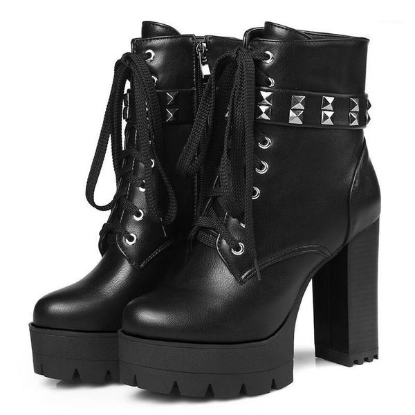 women platform motorcycle boots rivets punk spike lace-up zipper chunky high heel winter combat ankle boot bootie shoes1, Black
women platform motorcycle boots rivets punk spike lace-up zipper chunky high heel winter combat ankle boot bootie shoes1, Black