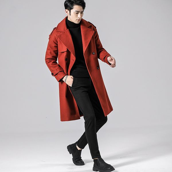 autumn and winter new double breasted men's korean windbreaker long versatile youth coat, Tan;black
autumn and winter new double breasted men's korean windbreaker long versatile youth coat, Tan;black