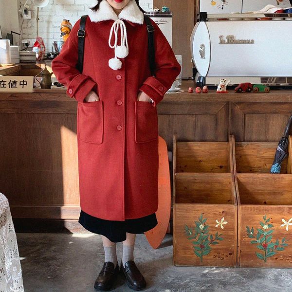 yukixiaoshu hair ball detachable christmas new year cotton tweed medium length red winter jackets and coats for ladies, Black
yukixiaoshu hair ball detachable christmas new year cotton tweed medium length red winter jackets and coats for ladies, Black