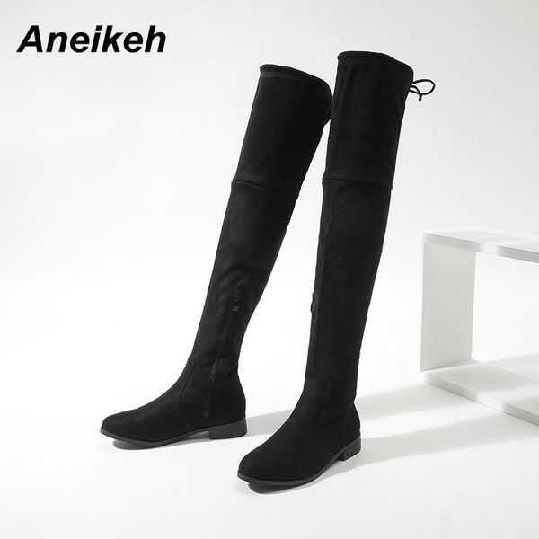 aneikeh new winter boots women fashion flock riding over-the-knee butterfly-knot rome party square heel round toe zip size 35-40, Black
aneikeh new winter boots women fashion flock riding over-the-knee butterfly-knot rome party square heel round toe zip size 35-40, Black
