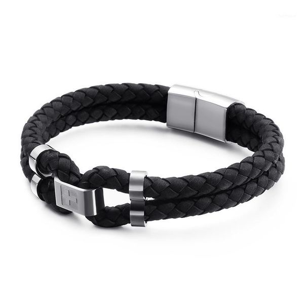 stainless steel jewelry men and women multi-layer fashion bracelet simple cross leather bracelet men's1, Black
stainless steel jewelry men and women multi-layer fashion bracelet simple cross leather bracelet men's1, Black
