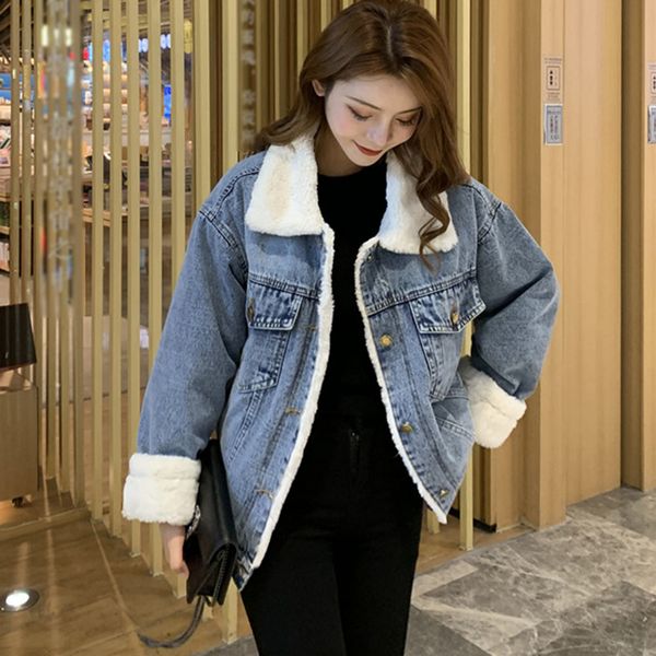 2021 winter denim jackets cotton padded women new fashion lapel female long sleeve stitching overcoats oversize loose slim k6bl, Black;brown
2021 winter denim jackets cotton padded women new fashion lapel female long sleeve stitching overcoats oversize loose slim k6bl, Black;brown