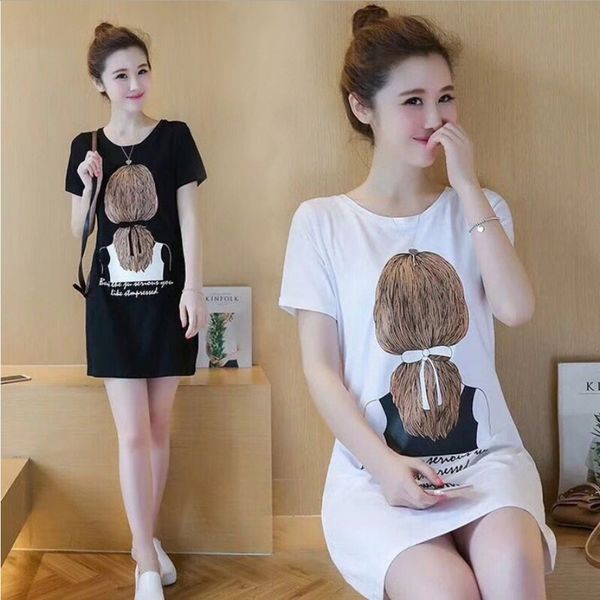 2020 summer new women's korean style dress printed women's mid-length short-sleeved coat t-shirt t-shirt female student base jsr2n, White
2020 summer new women's korean style dress printed women's mid-length short-sleeved coat t-shirt t-shirt female student base jsr2n, White