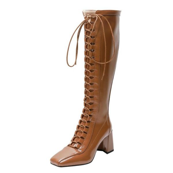 boots patent leather square toe high women's autumn and winter korean style lace-up rear zipper elastic but knee, Black
boots patent leather square toe high women's autumn and winter korean style lace-up rear zipper elastic but knee, Black