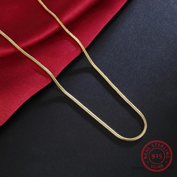 925 sterling silver necklace women, golden fashion jewelry snake chain 2mm necklace 16 18 20 22 24 26 28 30"
925 sterling silver necklace women, golden fashion jewelry snake chain 2mm necklace 16 18 20 22 24 26 28 30"