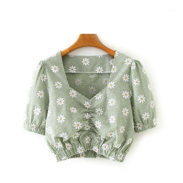 new 2020 women vintage puff sleeve flower print plaid pleat short blouse female v neck casual slim shirt chic blusas ls66461, White
new 2020 women vintage puff sleeve flower print plaid pleat short blouse female v neck casual slim shirt chic blusas ls66461, White
