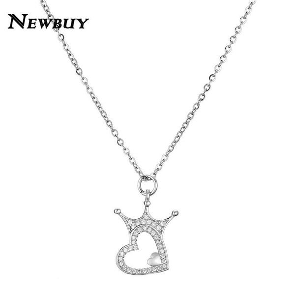 cmoonry fashion gold link chain necklace clear cubic zirconia heart crown pendant necklace for women girl party jewelry, Silver
cmoonry fashion gold link chain necklace clear cubic zirconia heart crown pendant necklace for women girl party jewelry, Silver