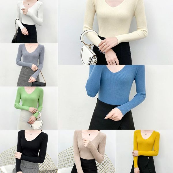 early autumn 2020 new women's v-neck t-shirt underpantsunderpants long sleeve t-shirt for women's fashion and all-round wearshowin, White;black
early autumn 2020 new women's v-neck t-shirt underpantsunderpants long sleeve t-shirt for women's fashion and all-round wearshowin, White;black