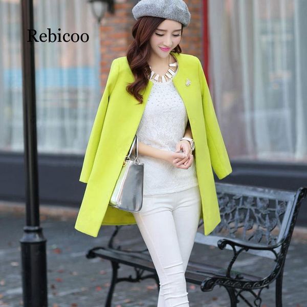 fashion round neck female long wool blend solid color long-sleeved jacket 2020 autumn female thin coat cardigan, Black
fashion round neck female long wool blend solid color long-sleeved jacket 2020 autumn female thin coat cardigan, Black