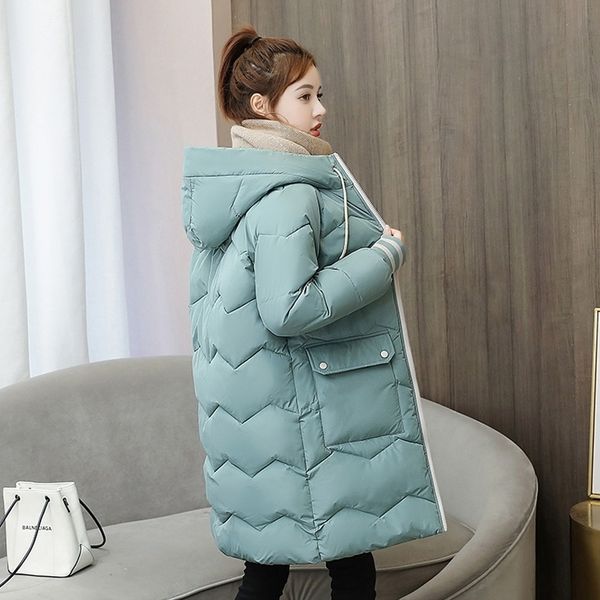 women's winter long parkas oversized solid casual female jacket hooded loose stand collar plus size cotton padded thick outwear 201109, Black
women's winter long parkas oversized solid casual female jacket hooded loose stand collar plus size cotton padded thick outwear 201109, Black