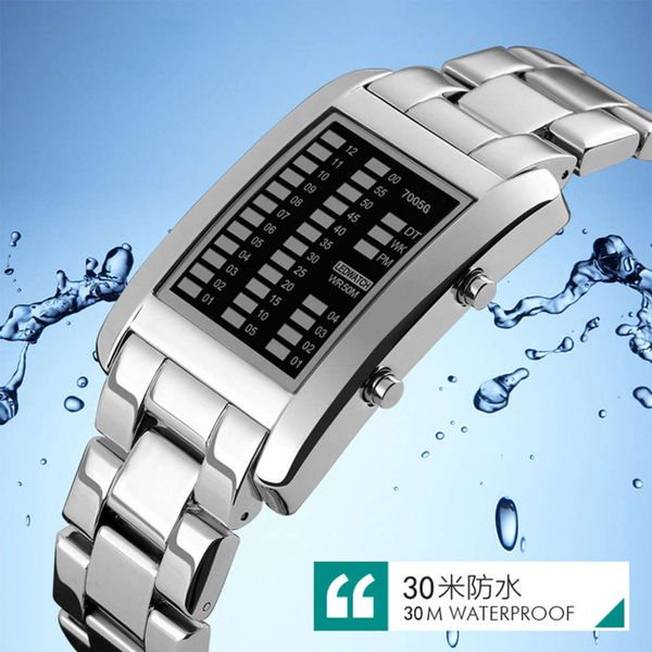 metal fashion creative personality led lights electronic men's waterproof sports watch
metal fashion creative personality led lights electronic men's waterproof sports watch