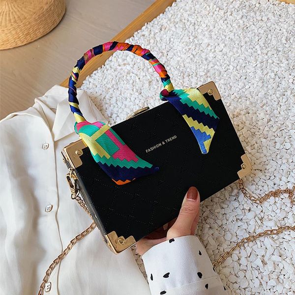 trendy designer box chain bags with scarves fashional metalic handle handbags women small purses diamond lattice crossbody bolsa
trendy designer box chain bags with scarves fashional metalic handle handbags women small purses diamond lattice crossbody bolsa