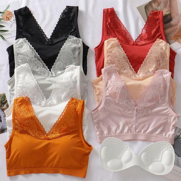 casual women lace underwear seamless vest bra slim new solid crop without steel ring ladies slim vest 2020 new, Black;white
casual women lace underwear seamless vest bra slim new solid crop without steel ring ladies slim vest 2020 new, Black;white