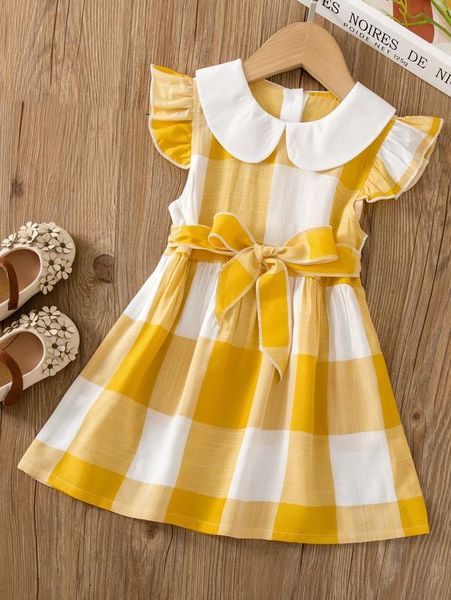 toddler girls buffalo plaid print ruffle trim button back belted dress she, Red;yellow
toddler girls buffalo plaid print ruffle trim button back belted dress she, Red;yellow