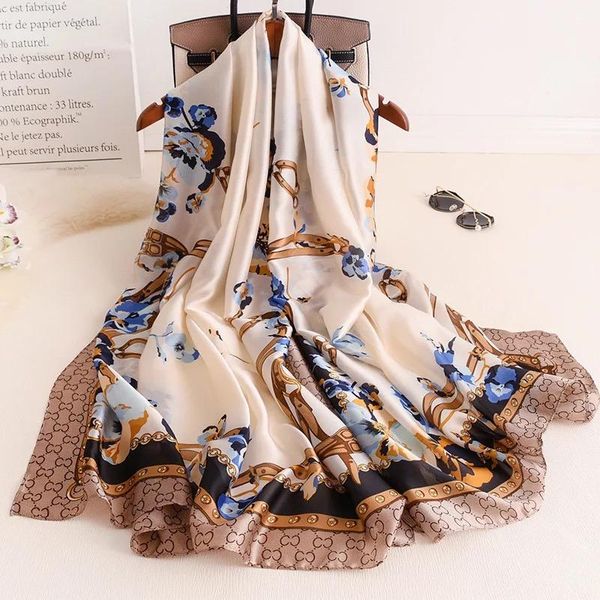 scarves hijab summer women soft long print silk lady shawl and wrap 2021 bandana beach stoles, Blue;gray
scarves hijab summer women soft long print silk lady shawl and wrap 2021 bandana beach stoles, Blue;gray