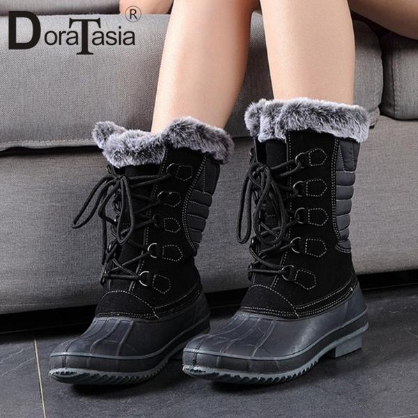 doratasia new fashion ladies winter snow boots casual warm fur boots women round toe chunky heels lace up plush shoes woman, Black
doratasia new fashion ladies winter snow boots casual warm fur boots women round toe chunky heels lace up plush shoes woman, Black