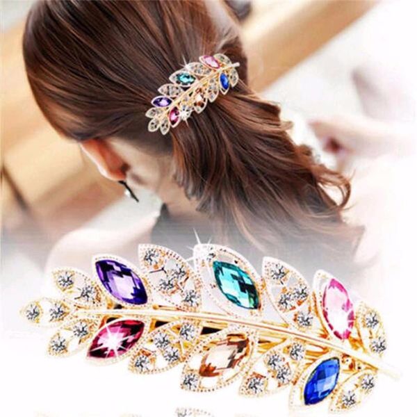 1 pc beautiful women fashion hair clip pink leaf crystal rhinestone barrette hairpin headband for women hair accessories, Black;brown
1 pc beautiful women fashion hair clip pink leaf crystal rhinestone barrette hairpin headband for women hair accessories, Black;brown