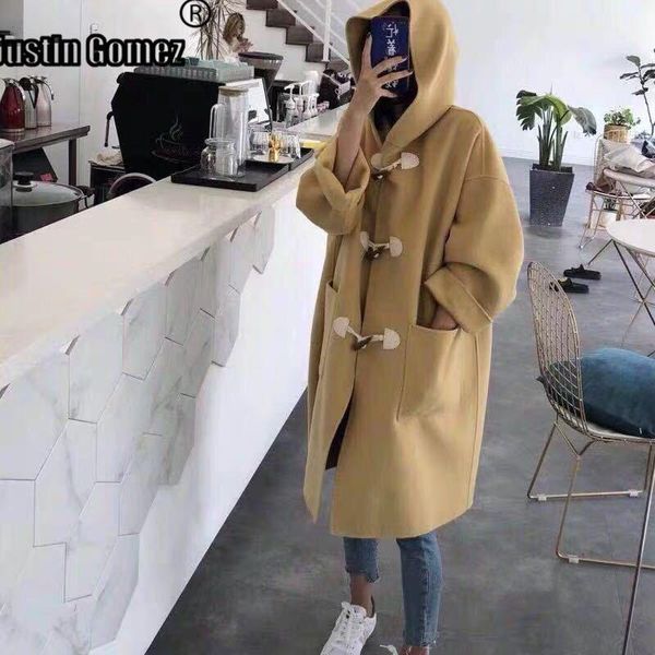 new arrival double-sided hood cashmere coat korean style horn buckle stylish woman's coat female autumn winter outerwear1, Black
new arrival double-sided hood cashmere coat korean style horn buckle stylish woman's coat female autumn winter outerwear1, Black