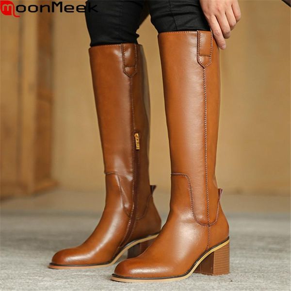 moonmeek 2021 new arrival knee high boots winter women boots thick heels round toe 3 colors ladies shoes, Black
moonmeek 2021 new arrival knee high boots winter women boots thick heels round toe 3 colors ladies shoes, Black