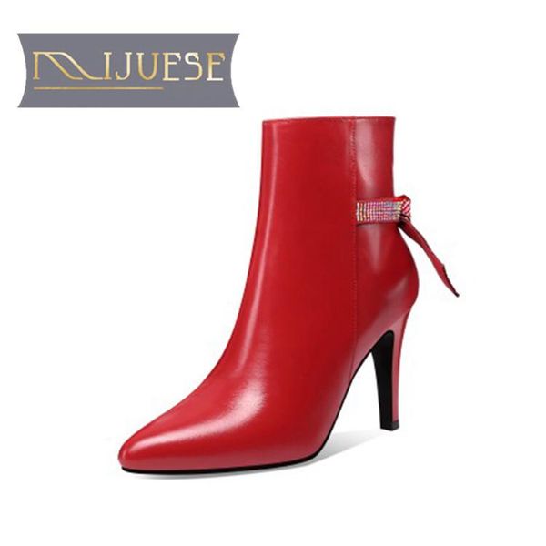 boots mljuese 2021 women ankle cow leather winter short plush pointed toe butterfly-knot zipper high heels female size 40, Black
boots mljuese 2021 women ankle cow leather winter short plush pointed toe butterfly-knot zipper high heels female size 40, Black
