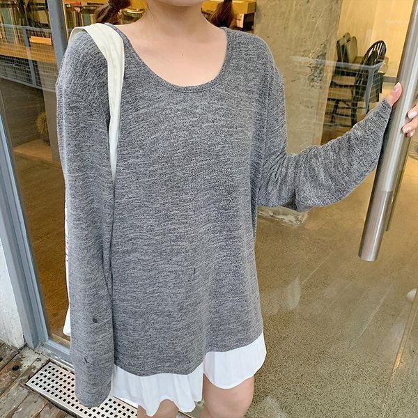 gray long-sleeved t-shirt female thin type for spring and autumn new style casual students solid color base shirt1, White
gray long-sleeved t-shirt female thin type for spring and autumn new style casual students solid color base shirt1, White
