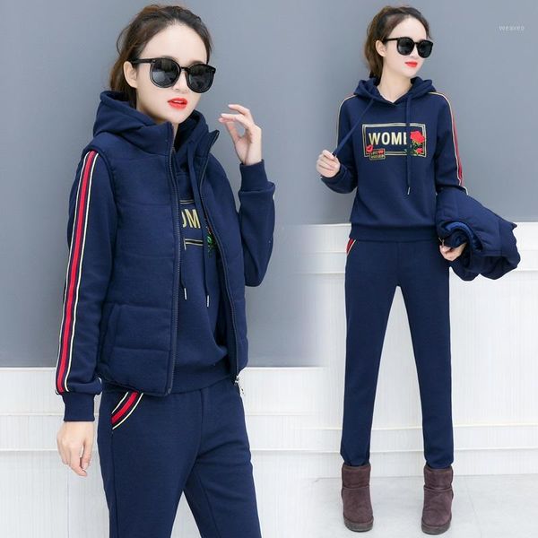 autumn and winter new fashion women suit women's tracksuits casual set with a hood fleece sweatshirt three pieces set1, White
autumn and winter new fashion women suit women's tracksuits casual set with a hood fleece sweatshirt three pieces set1, White