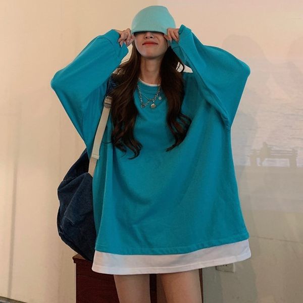 autumn 2020 new fake two piece plush sweater medium length long sleeve loose casual versatile for women
autumn 2020 new fake two piece plush sweater medium length long sleeve loose casual versatile for women