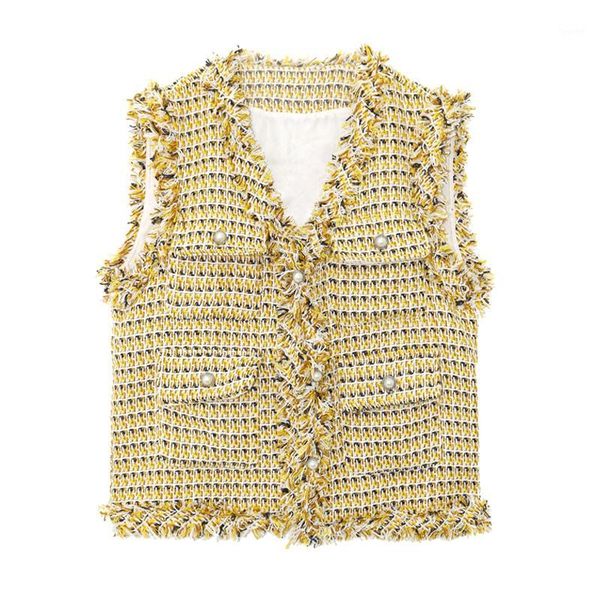 perhaps u women yellow tweed houndstooth v neck sleeveless vest jacket loose imitation pearls button pocket c02731, Black;white
perhaps u women yellow tweed houndstooth v neck sleeveless vest jacket loose imitation pearls button pocket c02731, Black;white