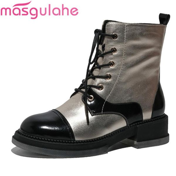 masgulahe 2020 new arrival women boots genuine leather boots square heels round toe ladies shoes autumn winter ankle, Black
masgulahe 2020 new arrival women boots genuine leather boots square heels round toe ladies shoes autumn winter ankle, Black