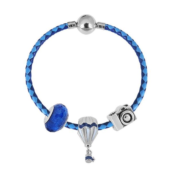 charm bracelets 2021 16-40cm blue color stainless steel leather bracelet with air balloon charms beads women diy jewelry, Golden;silver
charm bracelets 2021 16-40cm blue color stainless steel leather bracelet with air balloon charms beads women diy jewelry, Golden;silver