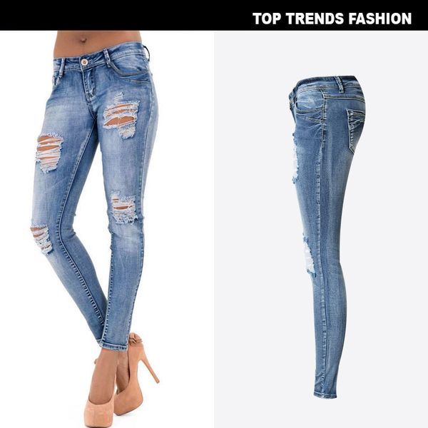 2020 new high-quality fashion ladies skinny pencil casual skinny, low-rise women's jeans large size s-3xl, Blue
2020 new high-quality fashion ladies skinny pencil casual skinny, low-rise women's jeans large size s-3xl, Blue