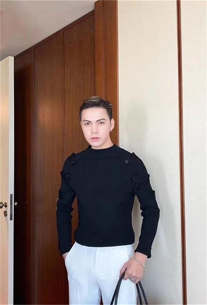 high-quality new pullover slim-fit sweater korean button men and women autumn and winter thin knit bottoming shirt knitted p1, White;black
high-quality new pullover slim-fit sweater korean button men and women autumn and winter thin knit bottoming shirt knitted p1, White;black