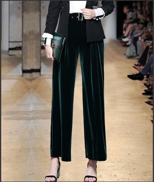 women's jeans see orange velvet pants for womens vintage green wide leg 2021 spring winter bottom trousers with sashes, Blue
women's jeans see orange velvet pants for womens vintage green wide leg 2021 spring winter bottom trousers with sashes, Blue