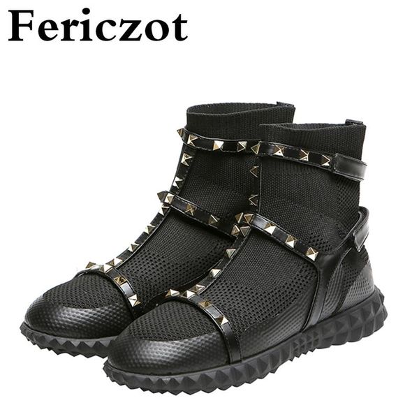 fericzot new fashion rivet boots ankle short boots mesh breathable elastic women female, Black
fericzot new fashion rivet boots ankle short boots mesh breathable elastic women female, Black