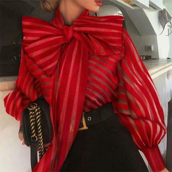 women mesh sheer striped blouse see through long sleeve shirt fashion elegant big bowknot black red shirt female blusas, White
women mesh sheer striped blouse see through long sleeve shirt fashion elegant big bowknot black red shirt female blusas, White