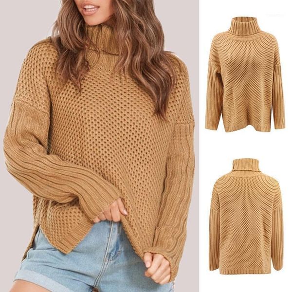 thick high-neck loose-knit sweater for women in autumn and winter loose casual warm sweater1, White;black 
thick high-neck loose-knit sweater for women in autumn and winter loose casual warm sweater1, White;black