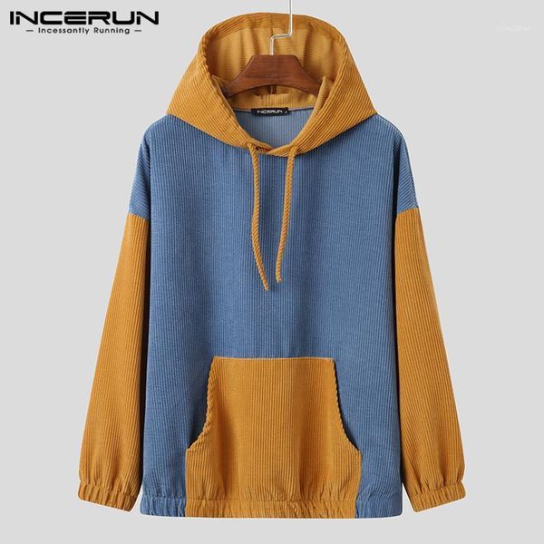 men corduroy sweatshirt patchwork 2020 hooded long sleeve hoodies pockets vintage streetwear casual mens pullovers s-3xl incerun1, Black
men corduroy sweatshirt patchwork 2020 hooded long sleeve hoodies pockets vintage streetwear casual mens pullovers s-3xl incerun1, Black