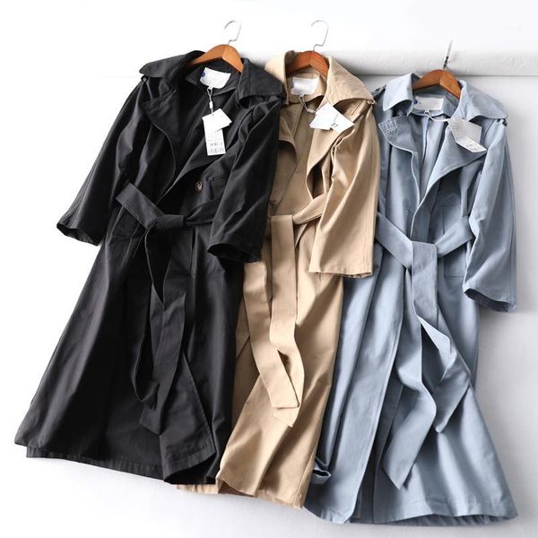 women's trench coats 2021 autumn fashions turn down collar casual long windbreaker sashes waist khkai black outerwear for women1, Tan;black
women's trench coats 2021 autumn fashions turn down collar casual long windbreaker sashes waist khkai black outerwear for women1, Tan;black