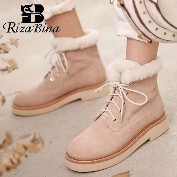 rizabina real leather women snow boots plush fur warm flats winter shoes woman cross strap fashion platform footwear size 34-39, Black
rizabina real leather women snow boots plush fur warm flats winter shoes woman cross strap fashion platform footwear size 34-39, Black