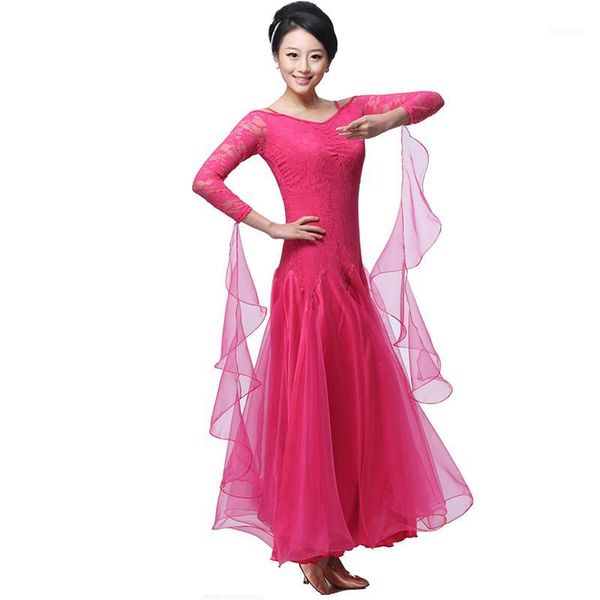new women modern dance dress national standard big swing ballroom dance dress lace sleeves waltz dancing costumes1, Black;red
new women modern dance dress national standard big swing ballroom dance dress lace sleeves waltz dancing costumes1, Black;red
