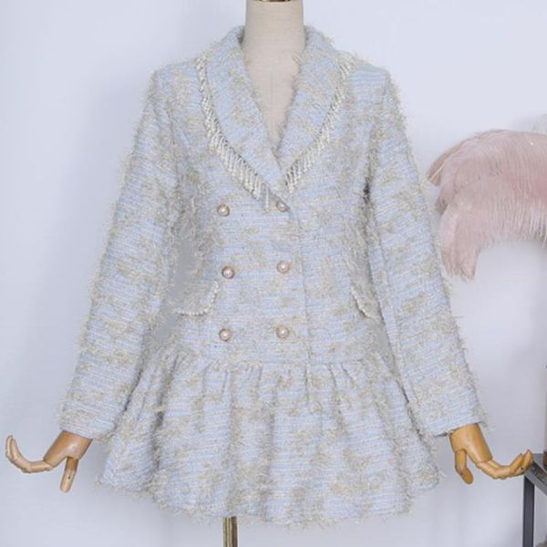 women's wool & blends fashion beading small fragrance tweed woolen coat women double breaasted tassel autumn winter princess, Black
women's wool & blends fashion beading small fragrance tweed woolen coat women double breaasted tassel autumn winter princess, Black