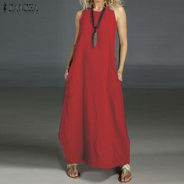 zanzea women 's summer dress ladies sleeveless sarafans sundress long maxi vestidos plus size robe femme beach party dresses 5xl y20032, Black;gray
zanzea women 's summer dress ladies sleeveless sarafans sundress long maxi vestidos plus size robe femme beach party dresses 5xl y20032, Black;gray