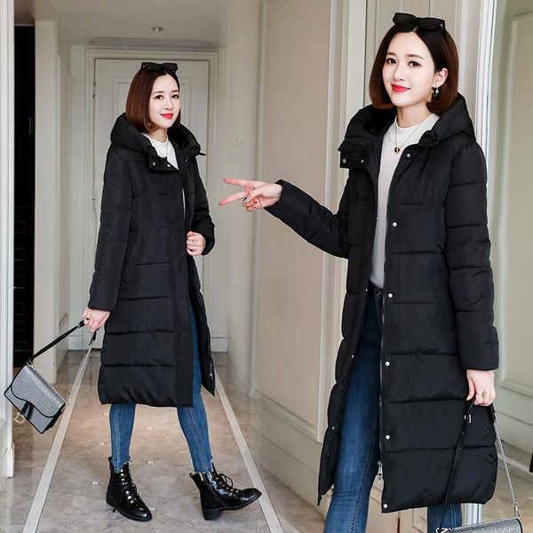 women's down & parkas winter korean style over-the-knee long cotton-padded jacket women fashion slim thickened solid ukraine parka mant, Black
women's down & parkas winter korean style over-the-knee long cotton-padded jacket women fashion slim thickened solid ukraine parka mant, Black