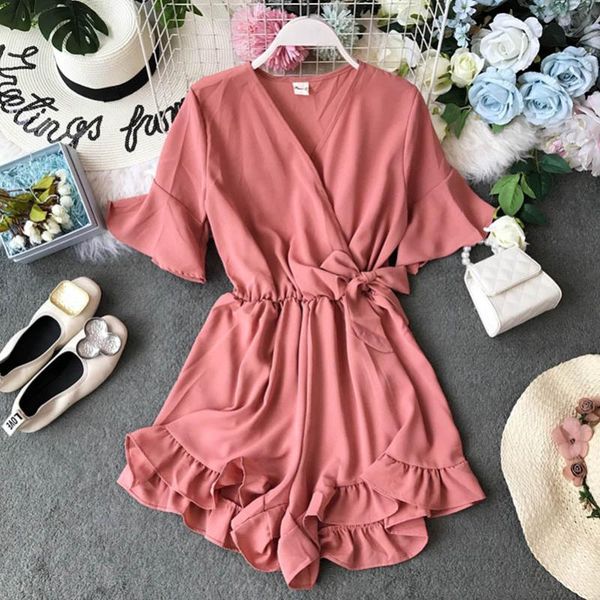 women's jumpsuits & rompers 2021 sweet ruffled women playsuits elastic high waist bow female jumpsuit romper butterfly sleeve short ove, Black;white
women's jumpsuits & rompers 2021 sweet ruffled women playsuits elastic high waist bow female jumpsuit romper butterfly sleeve short ove, Black;white