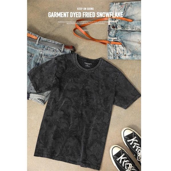men's t-shirts summer new 210g thick vintage t-shirt men snowwash floral print 100% cotton tshirt plus size short sleeve tees 200924, White;black
men's t-shirts summer new 210g thick vintage t-shirt men snowwash floral print 100% cotton tshirt plus size short sleeve tees 200924, White;black