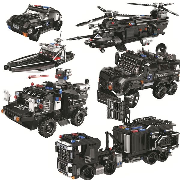 swat armored car helicopter police command vehicle boat model building blocks crusier military construction toys for children
swat armored car helicopter police command vehicle boat model building blocks crusier military construction toys for children